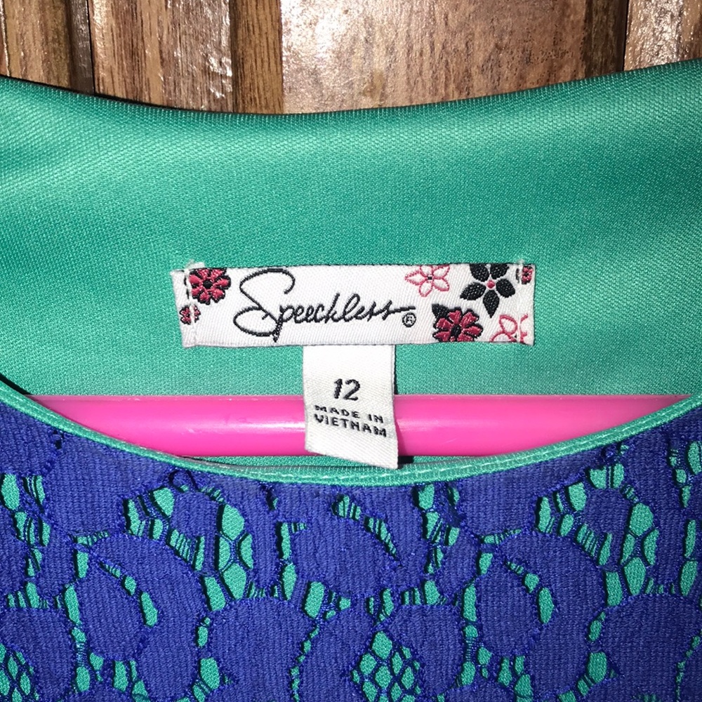 Blue and greenish color Kids Dress size 12